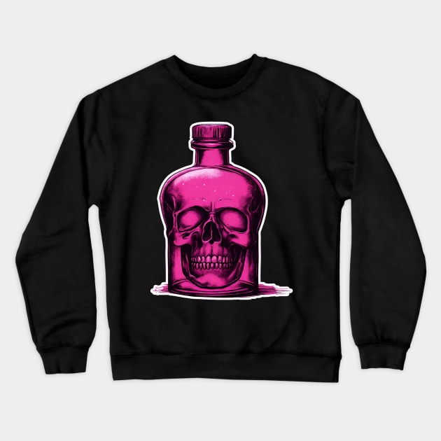 Pink Skull Poison Crewneck Sweatshirt by Hellbender Creations